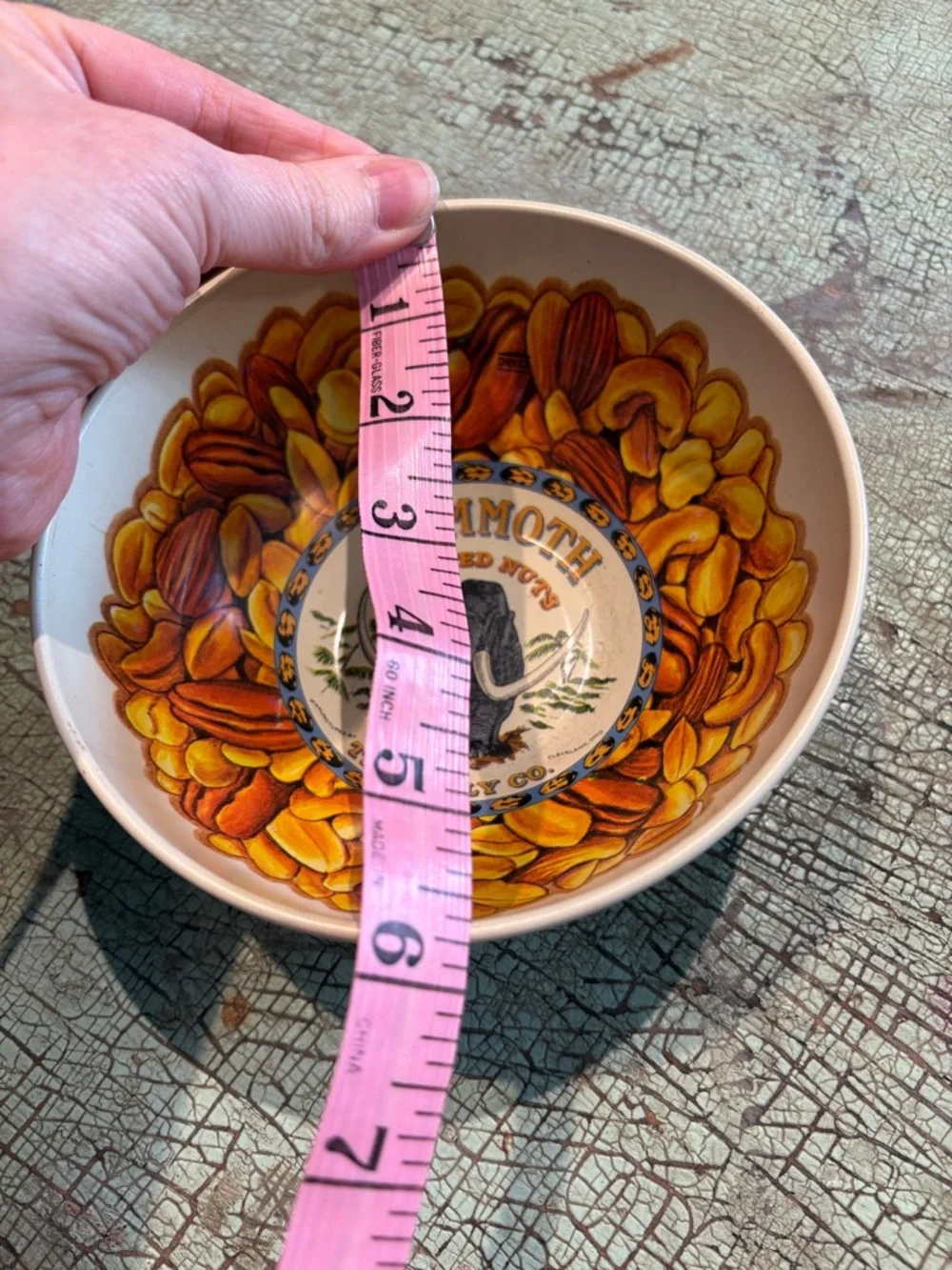 Vintage Advertising Snack Bowls Reading Butter Pretzels & Mammoth Nuts 4pc